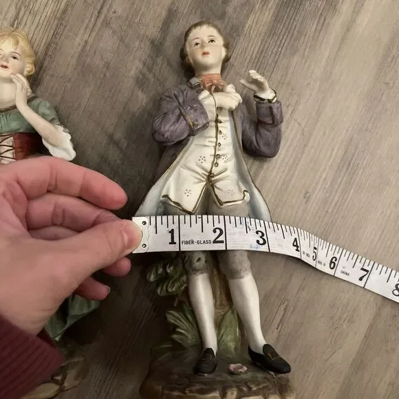 VINTAGE Set of Porcelain Figurines Victorian Man & Woman 9”